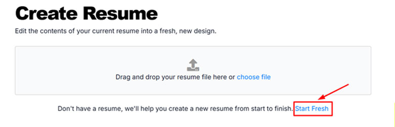 create new resume